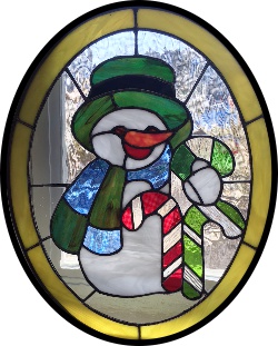 snowman holiday stained glass pattern