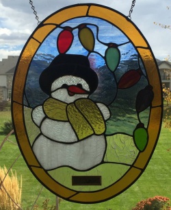 snowman holiday stained glass pattern