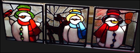 chuck krausert snowmen stained glass