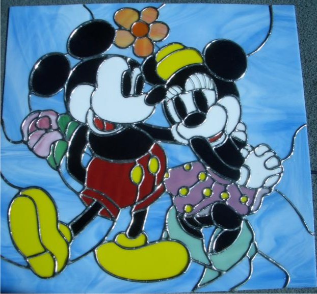 mickey and minnie stained glass by dana smith 