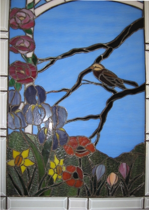 stained glass upon mirror