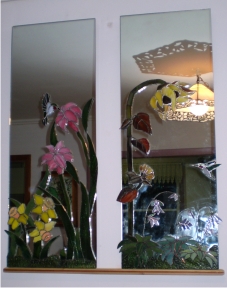 stained glass and mirror