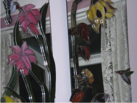 stained glass and mirror
