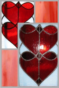 easy stained glass hearts pattern