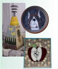 mosaic pots and plates
