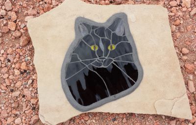 kathy chan memory stone mosaic cat