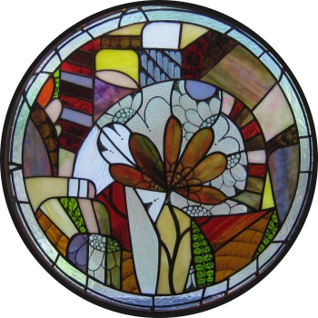 glass painting abstract floral