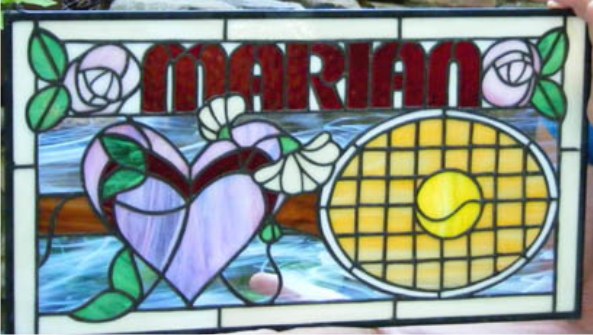 loves tennis stained glass pattern