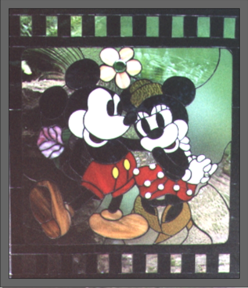 mickey minnie mouse stained glass panel