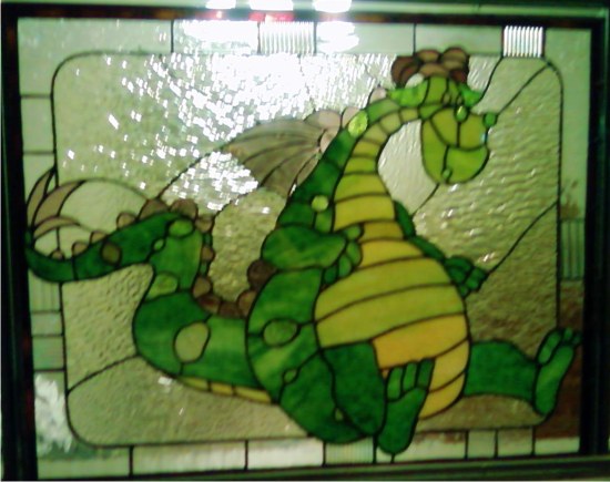 peges dragon elliot stained glass panel