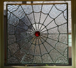 spider web panel stained glass rich glamann