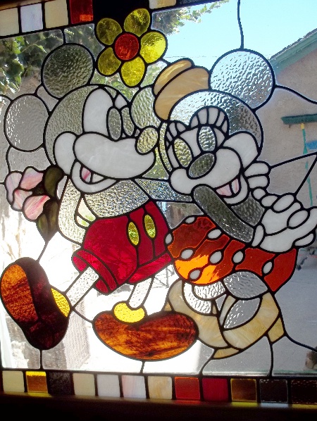 robert dickey stained glass mickey and minnie mouse