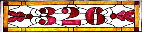 house numbers transum stained glass panel from PDQpatterns
