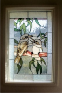 kookaburras stained glass