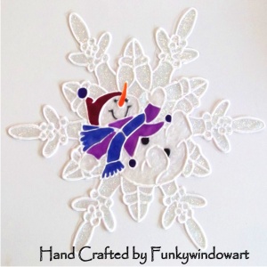 snowman snowflake stained glass pattern