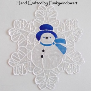 snowman snowflake stained glass pattern