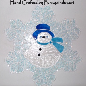 snowman snowflake stained glass pattern