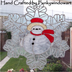 snowman snowflake stained glass pattern