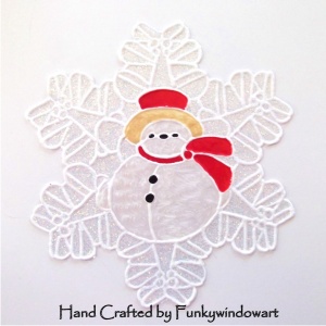 snowman snowflake stained glass pattern