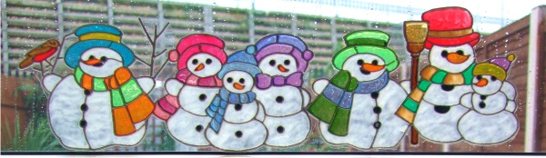 snowmen stained glass pattern