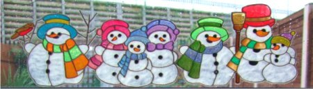 snowmen window cling