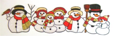 snowmen window cling
