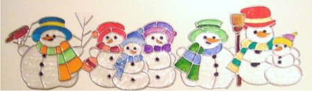 snowmen window clings