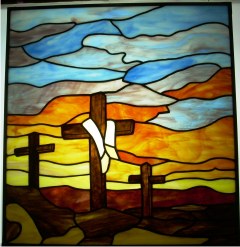 three crosses stained glass by susan weaver