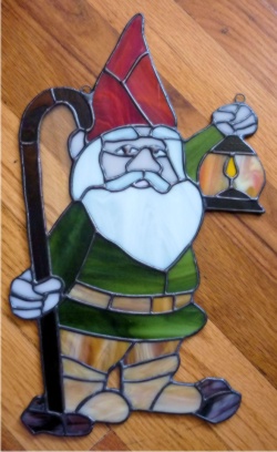 terry sarlo stained glass gnome