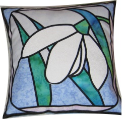 theodora simons snowdrop flower pillows