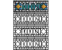 1009 house number transom pattern - 4 variations (image for) 1009 house number transom pattern - 4 variations