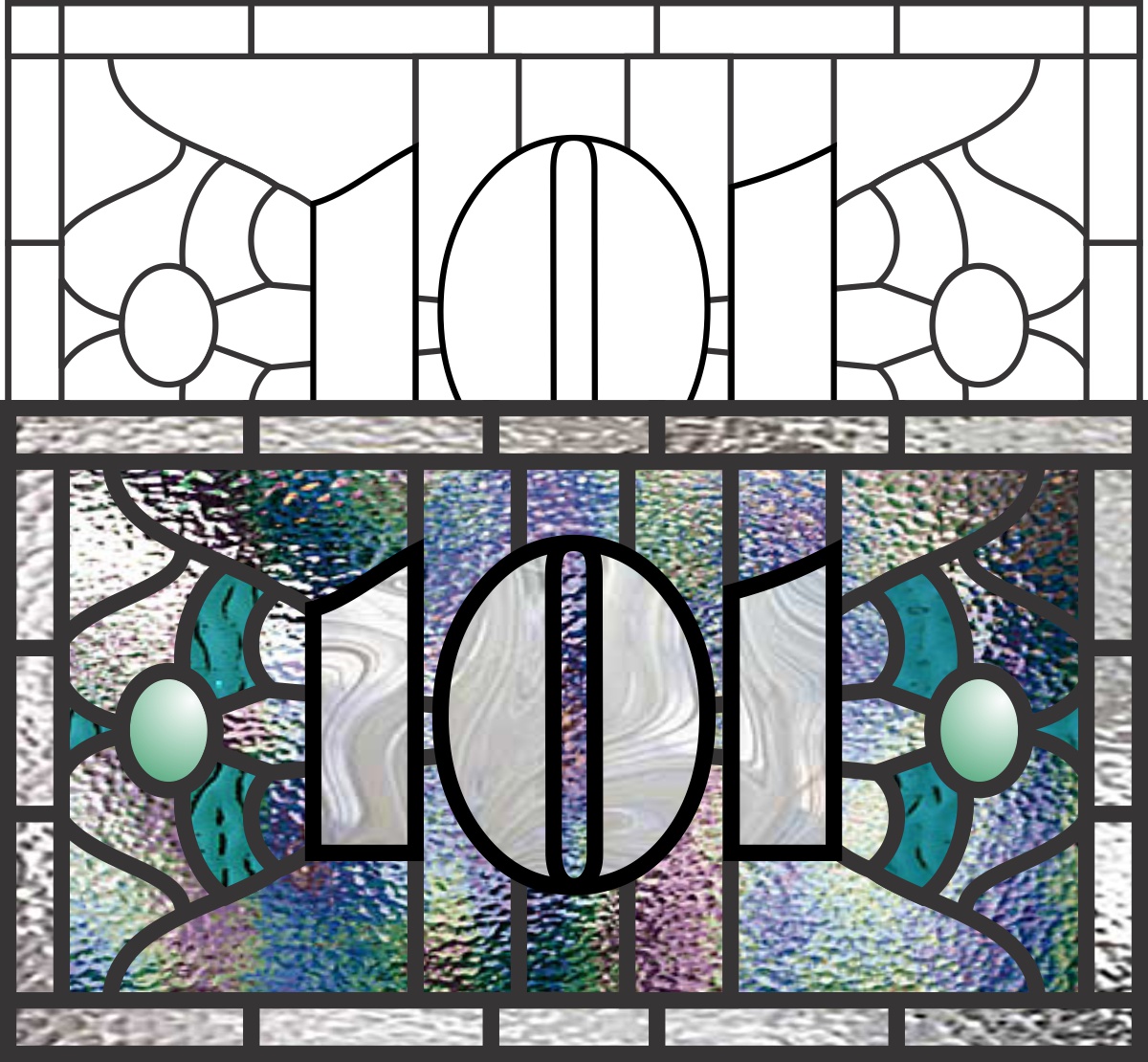 101 house number transom pattern, stained glass, pdf (image for) 101 house number transom pattern, stained glass, pdf