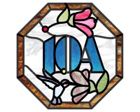 (image for) 10A octagonal transom with hummingbirds and flowers