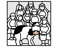 (image for) 12 days of christmas maids a milking and cow with horns