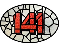 (image for) 141 oval house numbers mosaic pattern