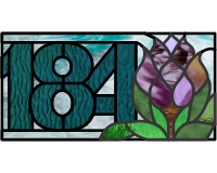 (image for) 184 and thistle transom pattern for stained glass