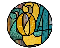 (image for) 2024 - new year stained glass pattern, numbers 2 0 2 4