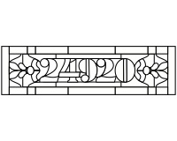 (image for) 24920 house numbers transom pattern for stained glass var 3