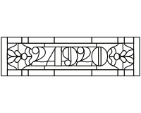 (image for) 24920 house numbers transom pattern for stained glass var 4