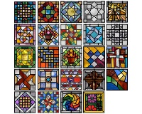 24 separate quilt pattern blocks for stained glass (image for) 24 separate quilt pattern blocks for stained glass