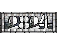(image for) 2824 transom pattern, house numbers, stained glass