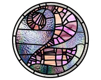 (image for) 2, mosaic style round stepping stone pattern for glass and tile