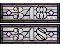 (image for) 348 house transom pattern for stained glass (two versions)