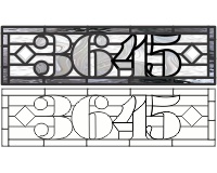 (image for) 3645 house number transom for stained glass