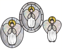 (image for) 3 angels oval, patterns for stained glass