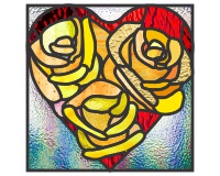 3 yellow roses and a heart, pattern for valentines, printable (image for) 3 yellow roses and a heart, pattern for valentines, printable