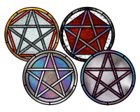 4 simple pentacles (pentagram type) (image for) 4 simple pentacles (pentagram type)