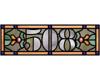 (image for) 508 house numbers transom pattern for stained glass