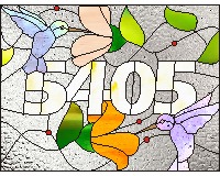 (image for) 5405 hummingbird transom stained glass pattern