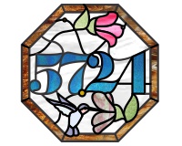 (image for) 5724 octagonal transom pattern with flowers and hummingbirds